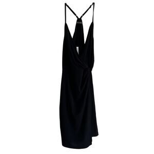 BCBGeneration Faux Wrap Mini Dress Women XS Sleeveless Racer Back Stretch Black